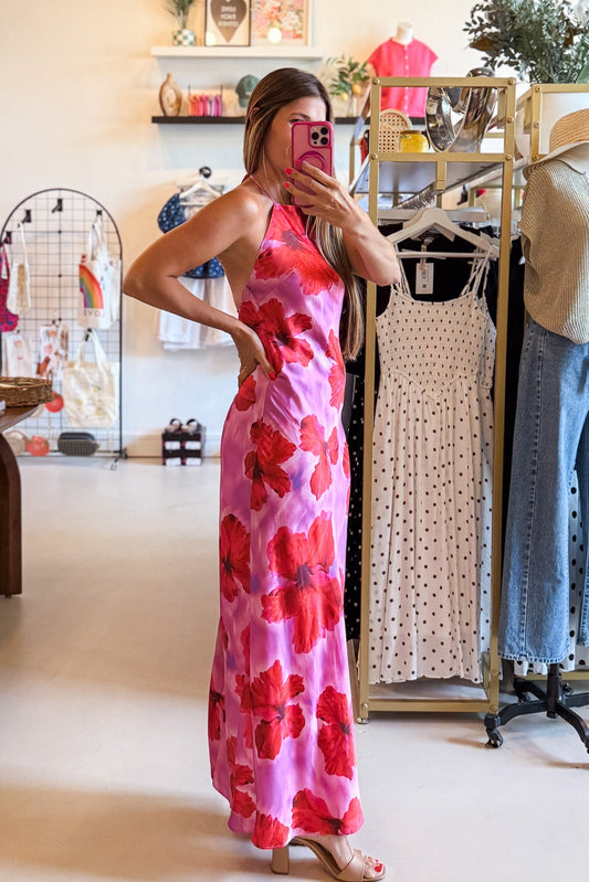 Hibiscus Bloom Halter Maxi Dress - FINAL SALE