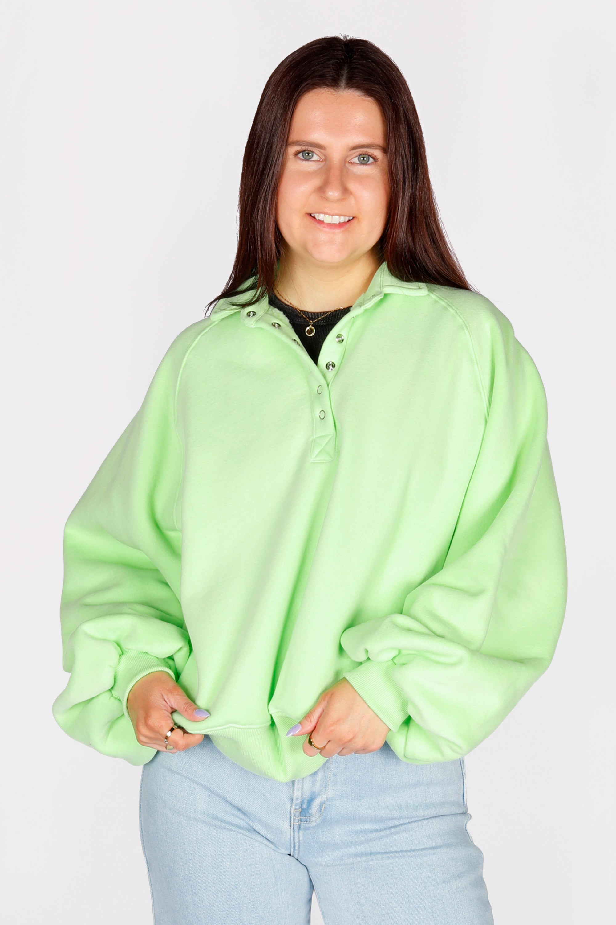 Piper Apple Green Bubble Sweatshirt - FINAL SALE
