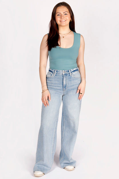 High Rise Light Palazzo Denim - FINAL SALE