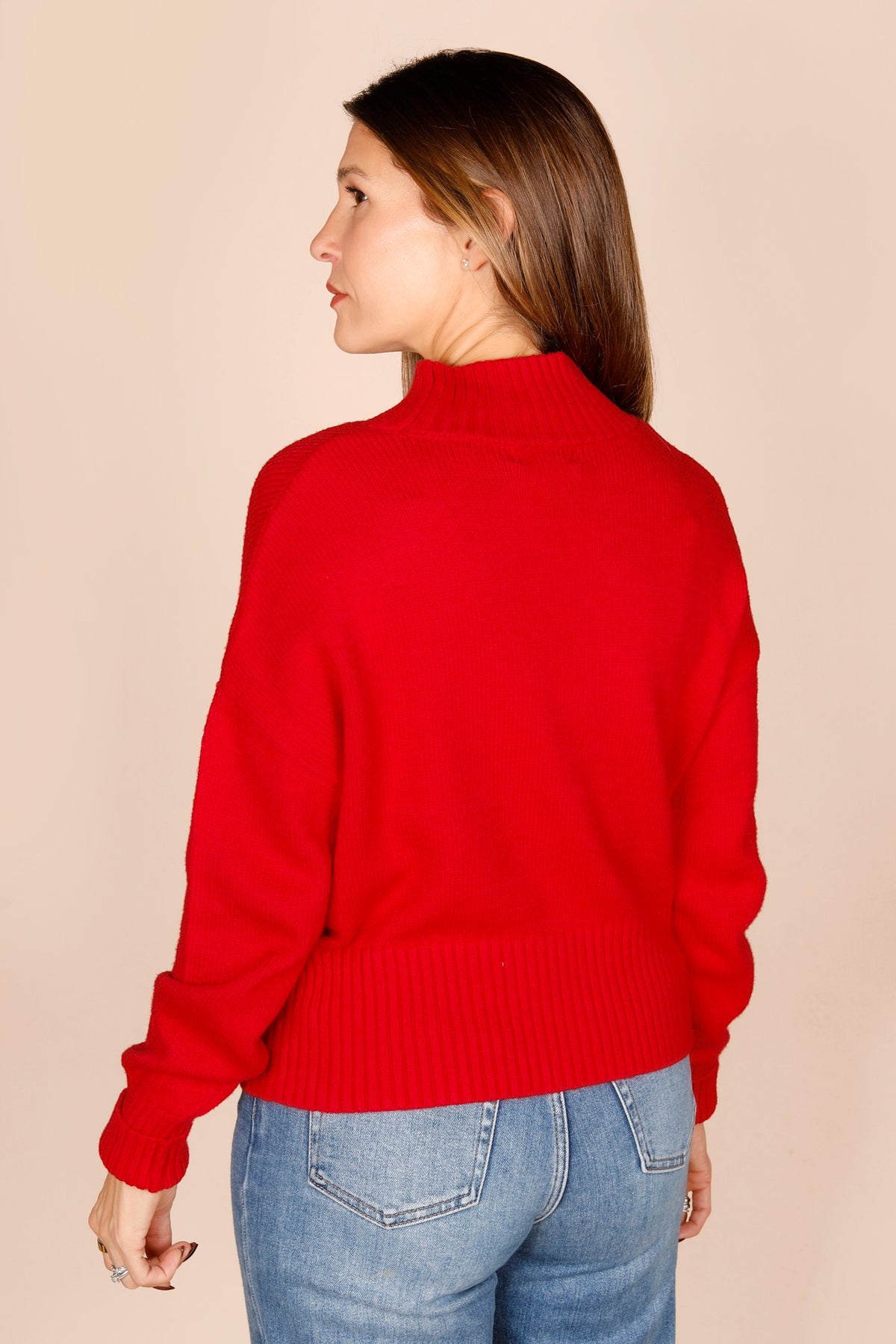 Ruby Red Drop Sleeve Sweater