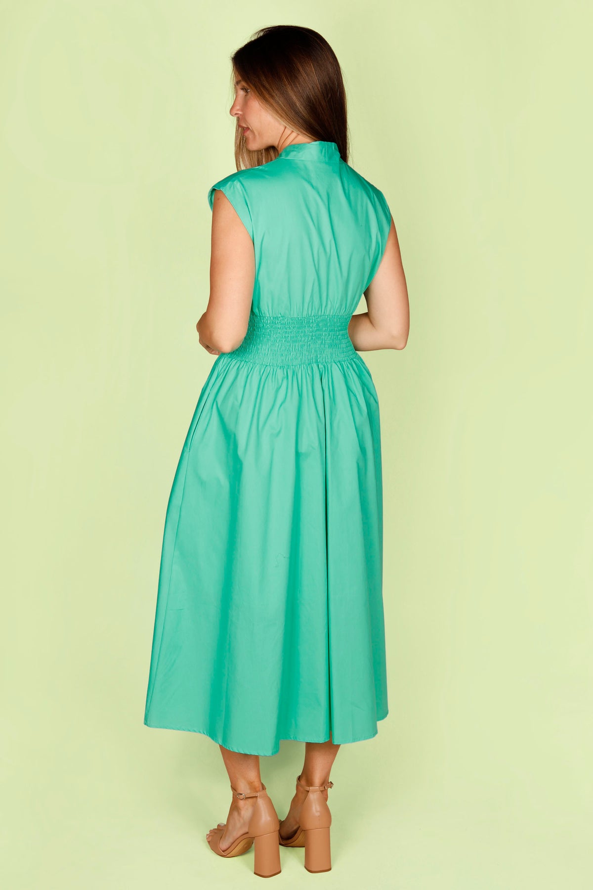 Jade Zip Smocked Dress