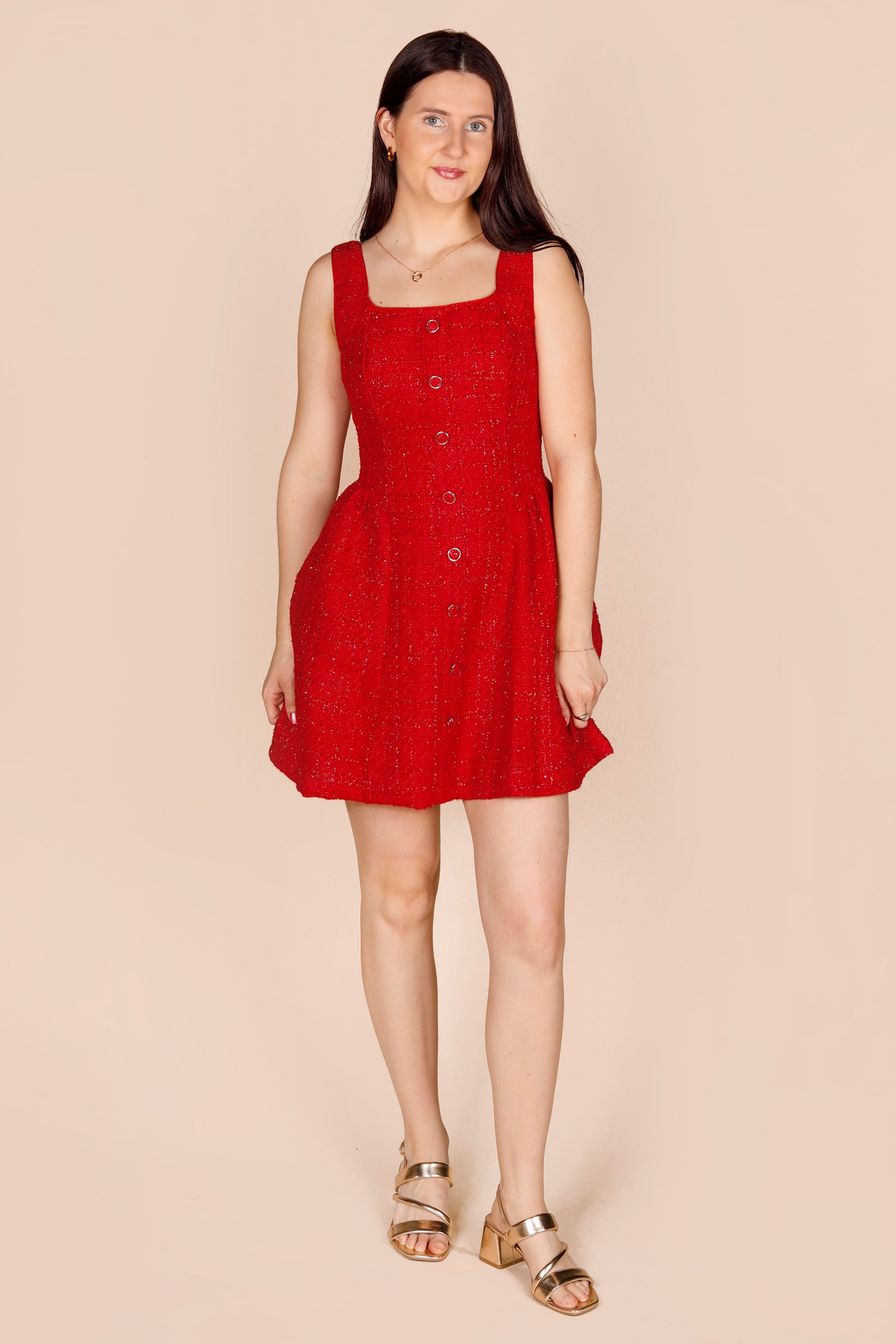 Sofie Red Tweed Mini Dress - FINAL SALE