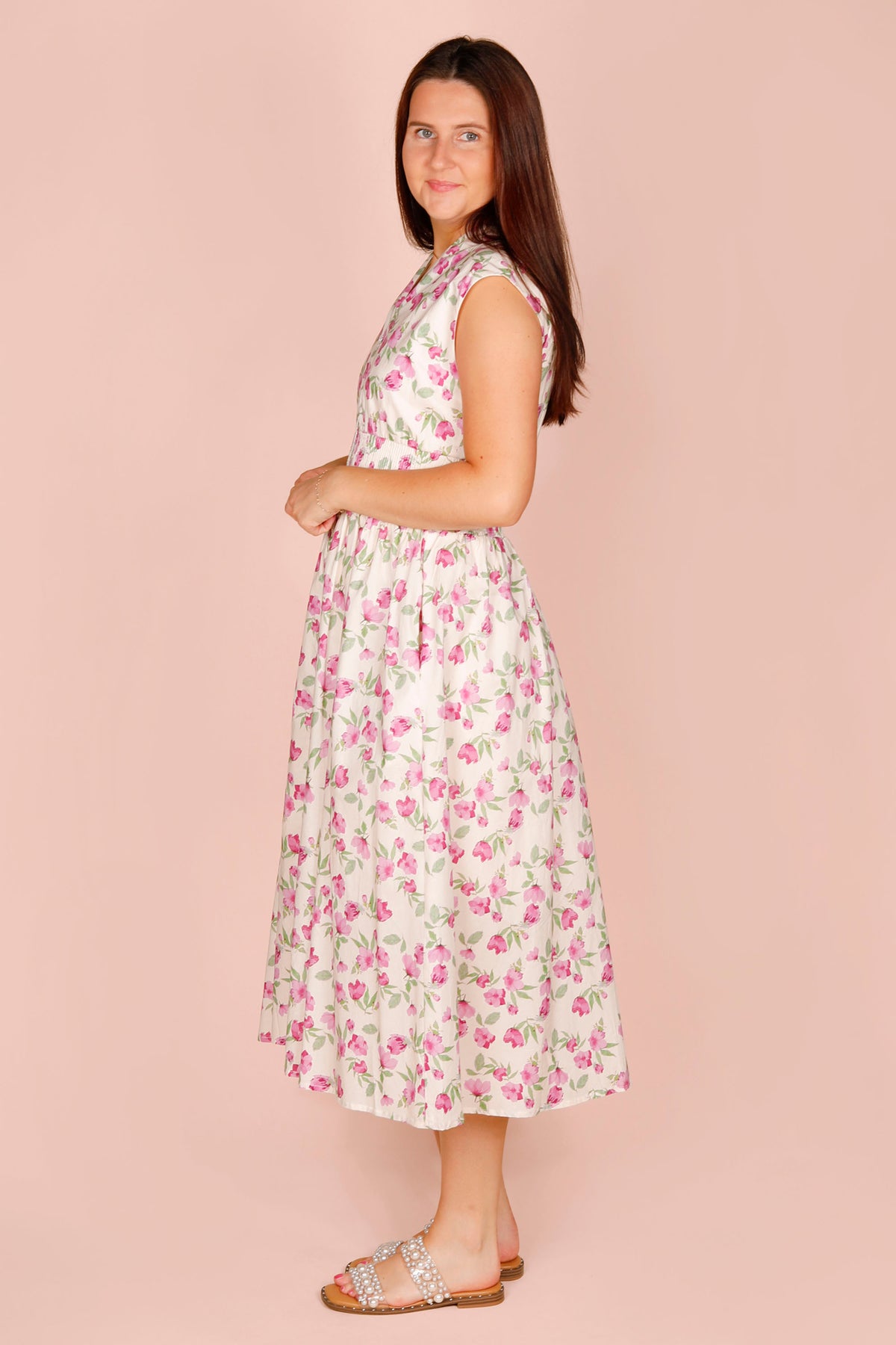 Claire Violet Pink Floral Dress