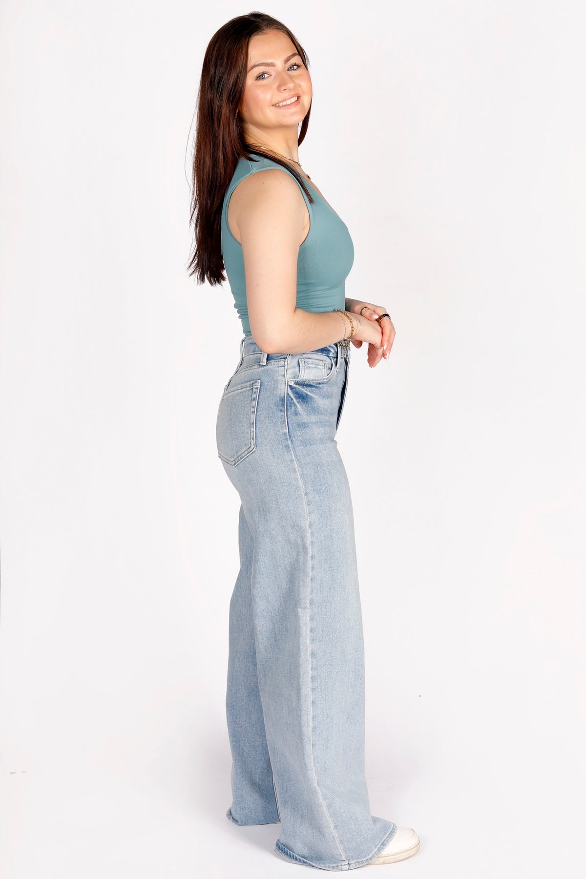 High Rise Light Palazzo Denim - FINAL SALE