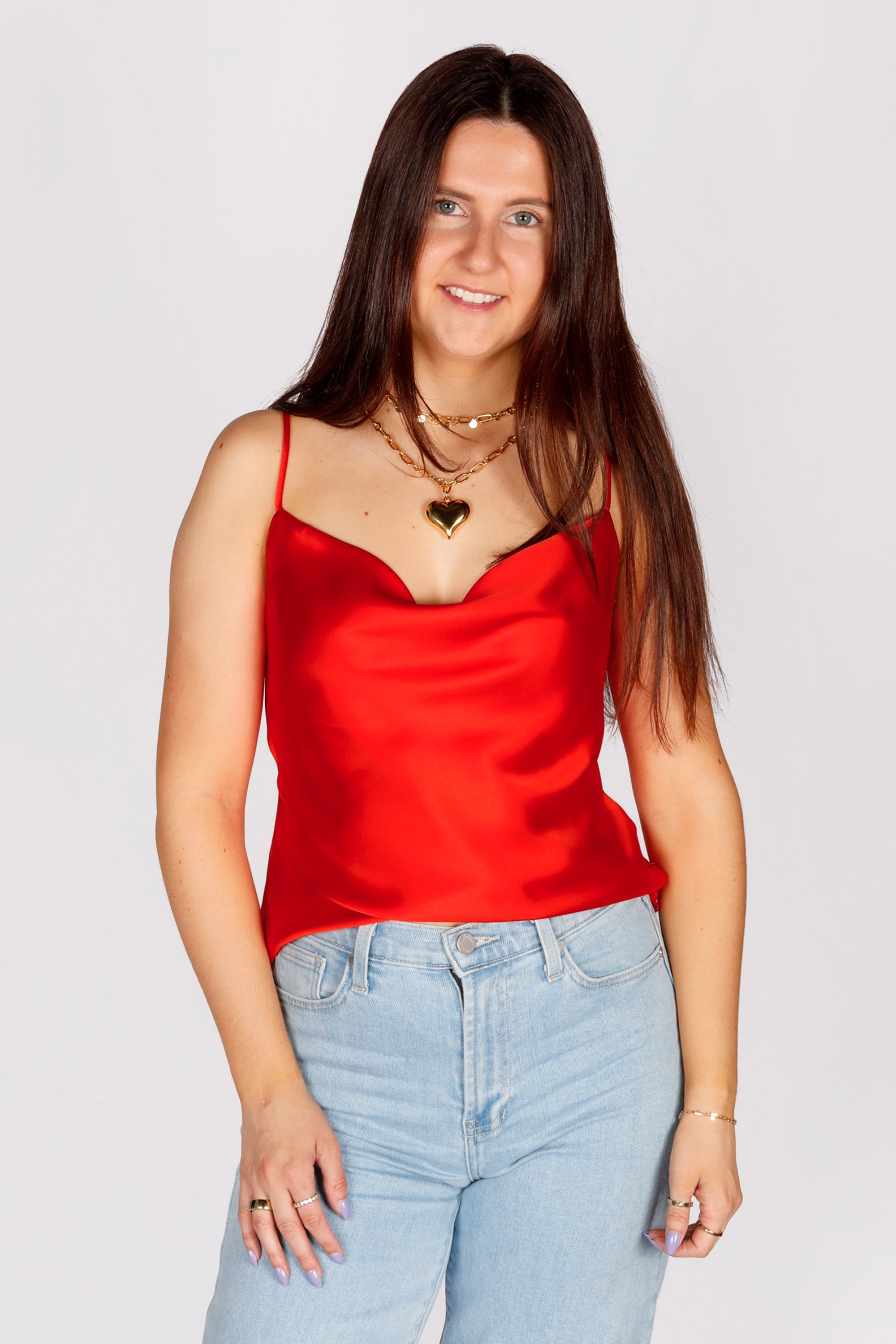 Sofia Red Satin Cami