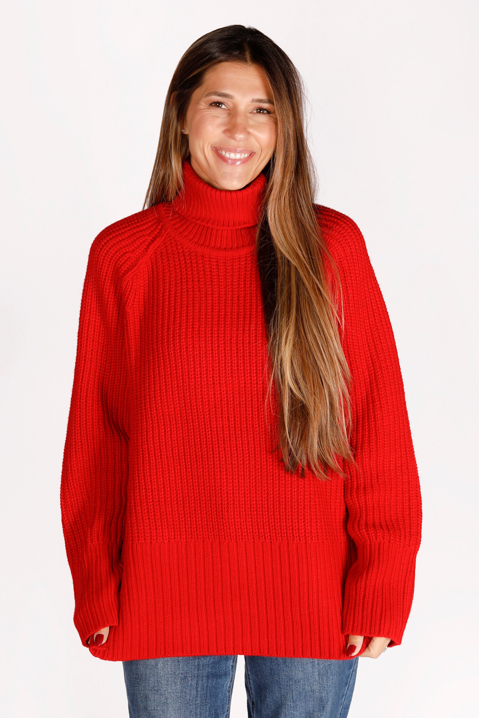 Lona Red Turtleneck Sweater