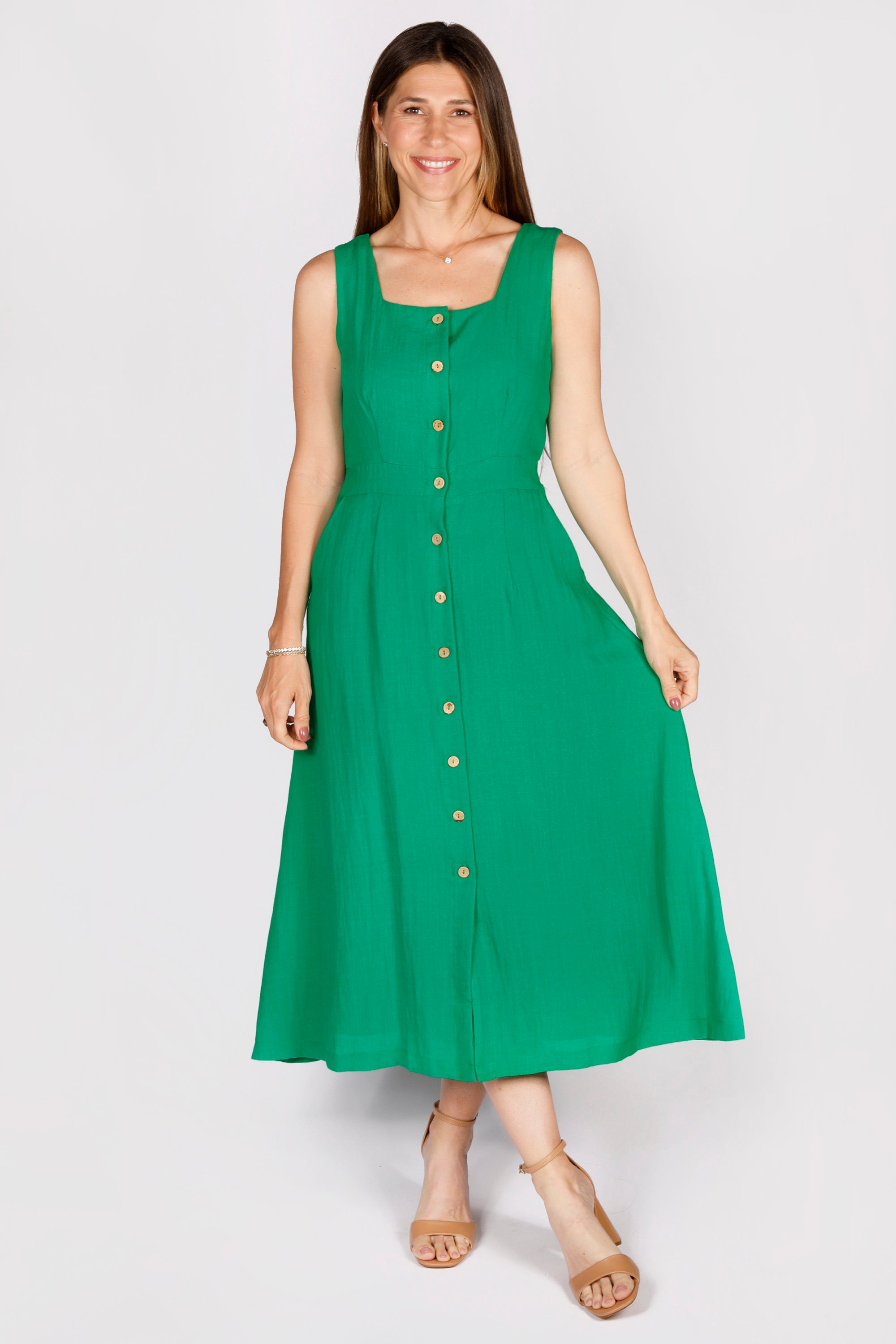 Kiara Green Midi Dress