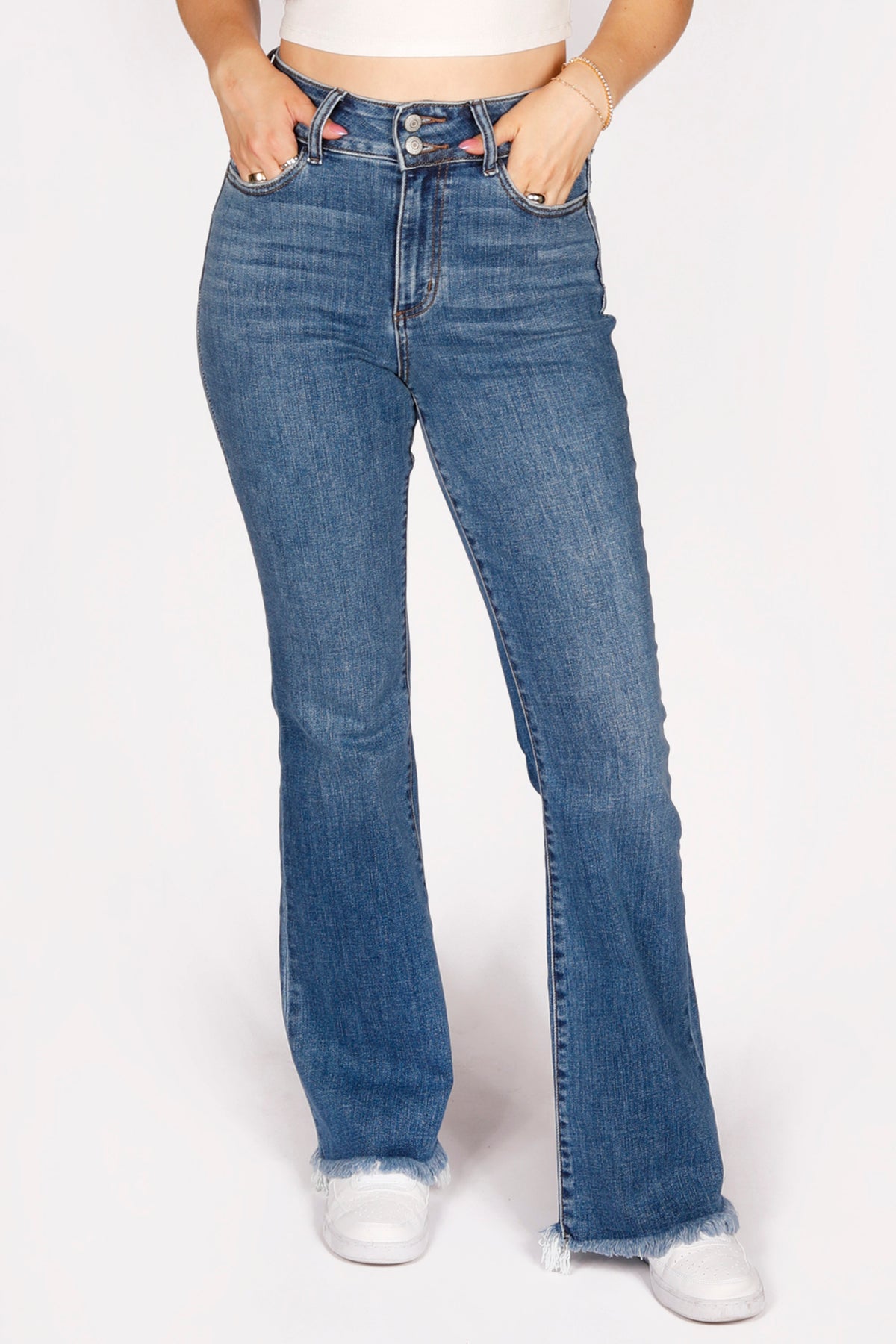Judy Blue Bootcut Frayed Hem Denim - FINAL SALE