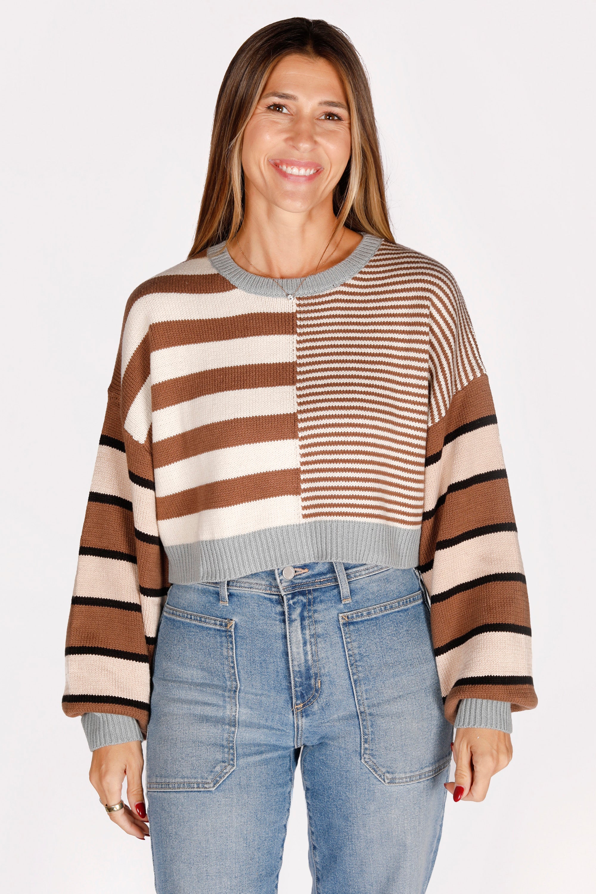 Brown Multi Striped Sweater