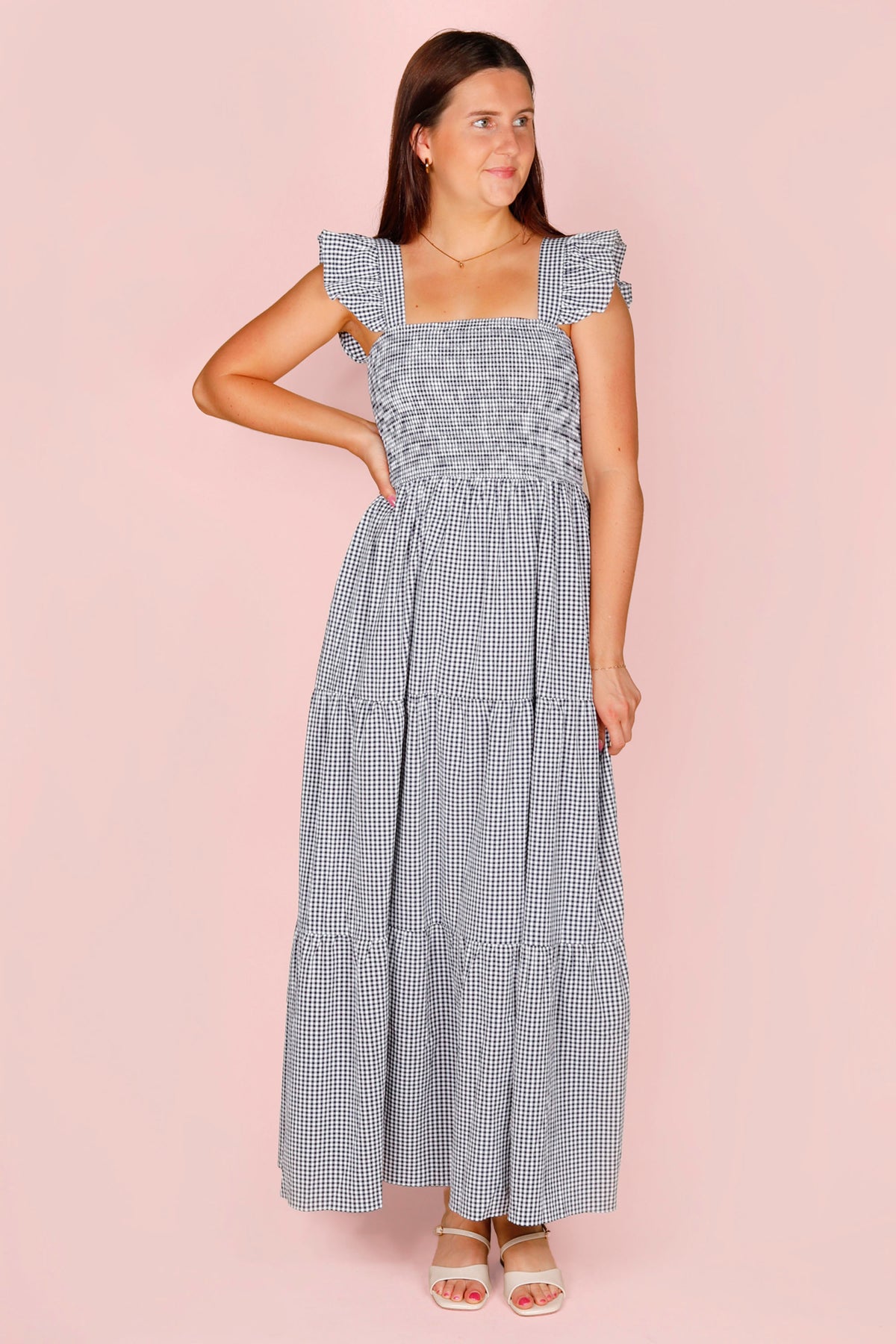 Alice Navy Gingham Dress