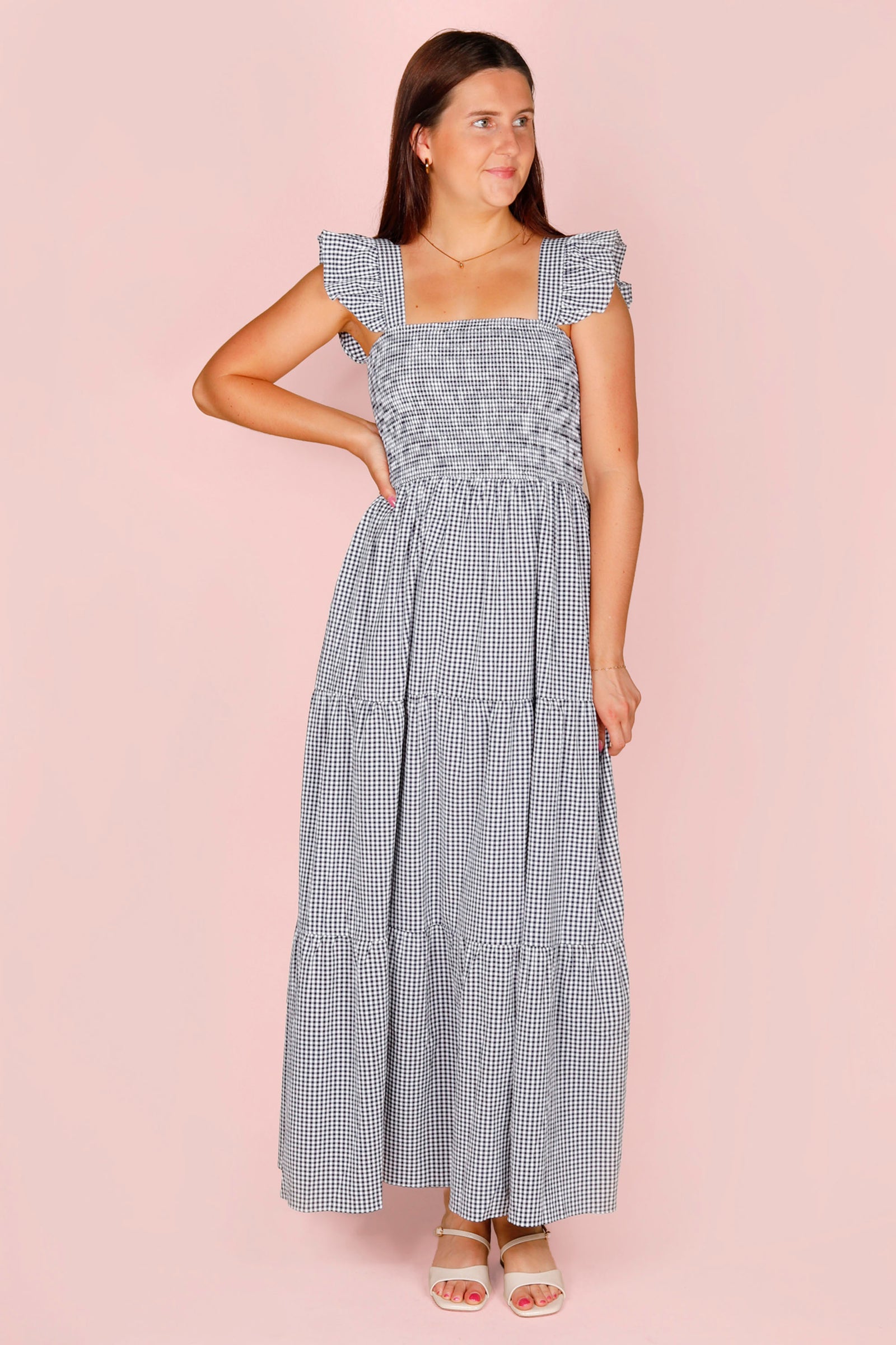 Alice Navy Gingham Dress