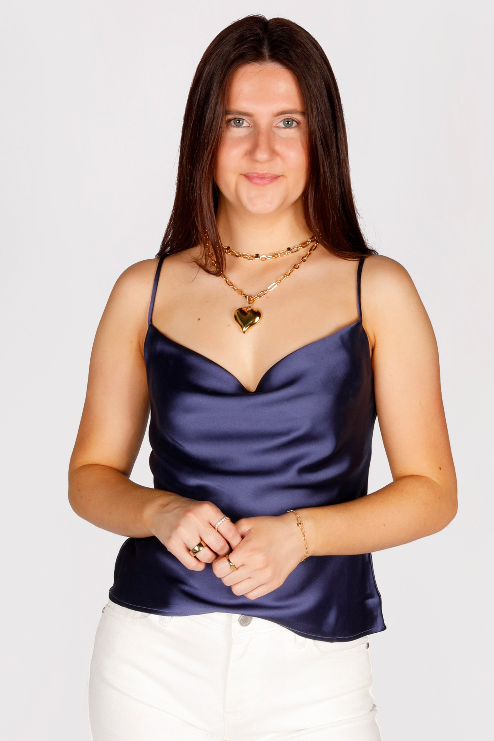 Sofia Indigo Satin Cami
