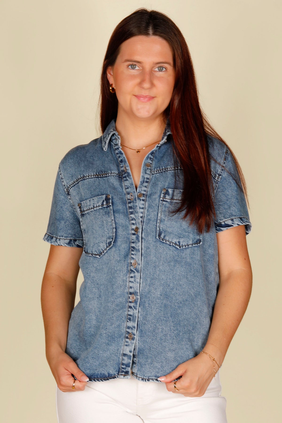 Charlotte Western Chambray Top