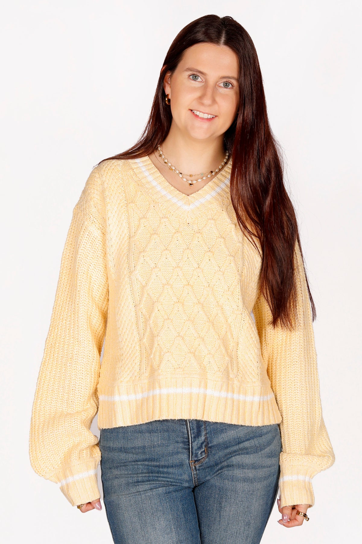 Addison Canary Cable Knit Sweater - FINAL SALE