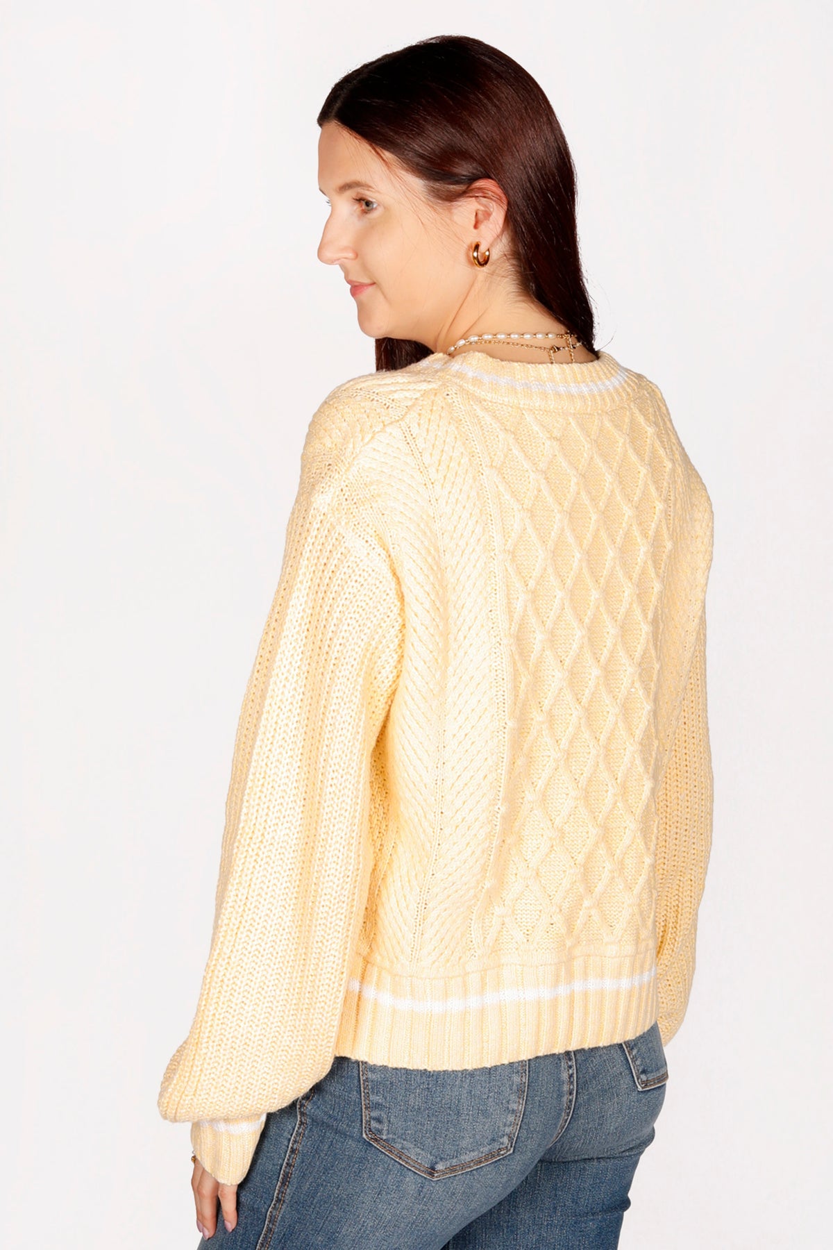 Addison Canary Cable Knit Sweater - FINAL SALE
