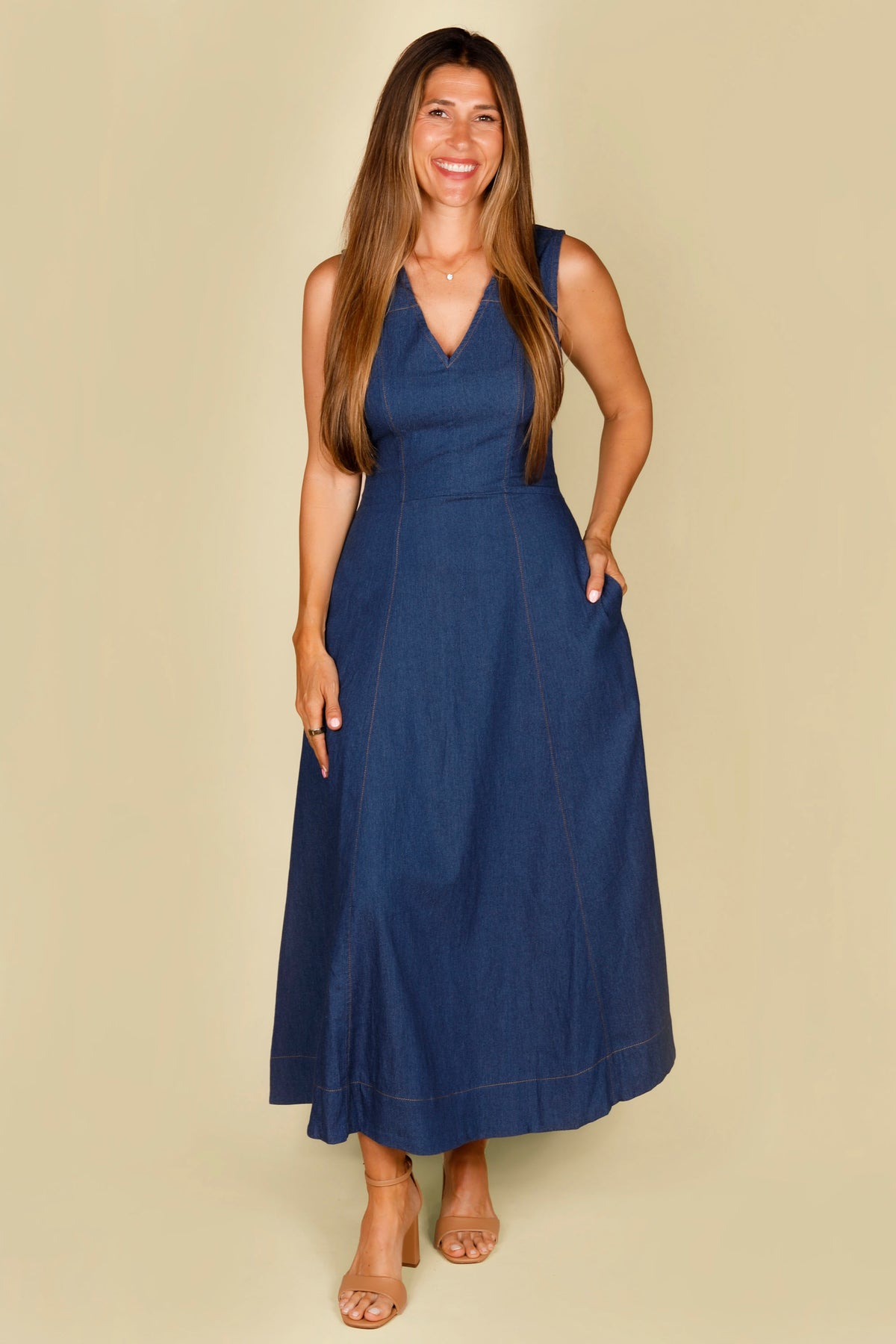 Darla Denim Maxi Dress
