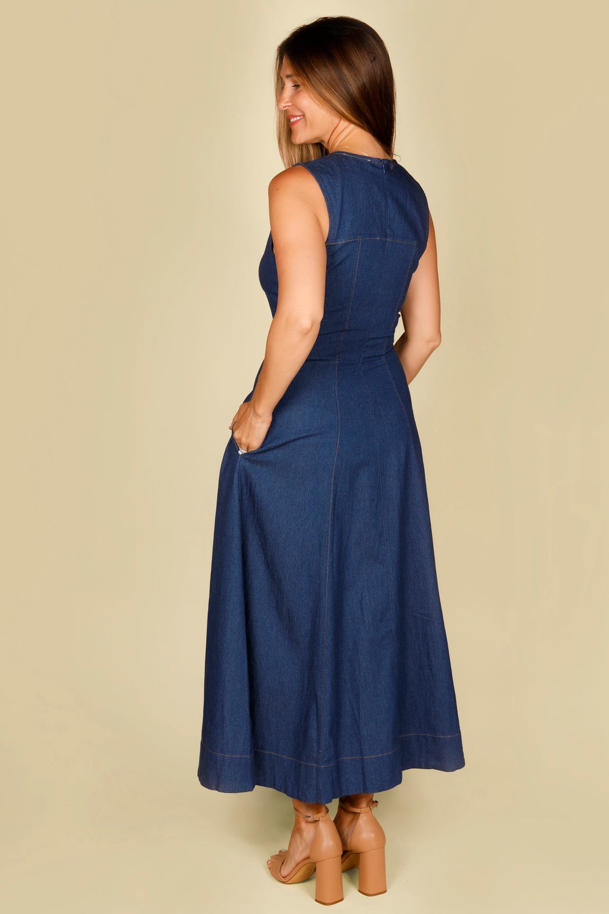 Darla Denim Maxi Dress