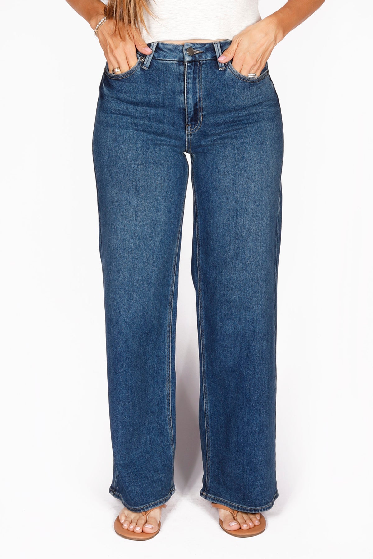 High Rise Dark Wash Palazzo Denim