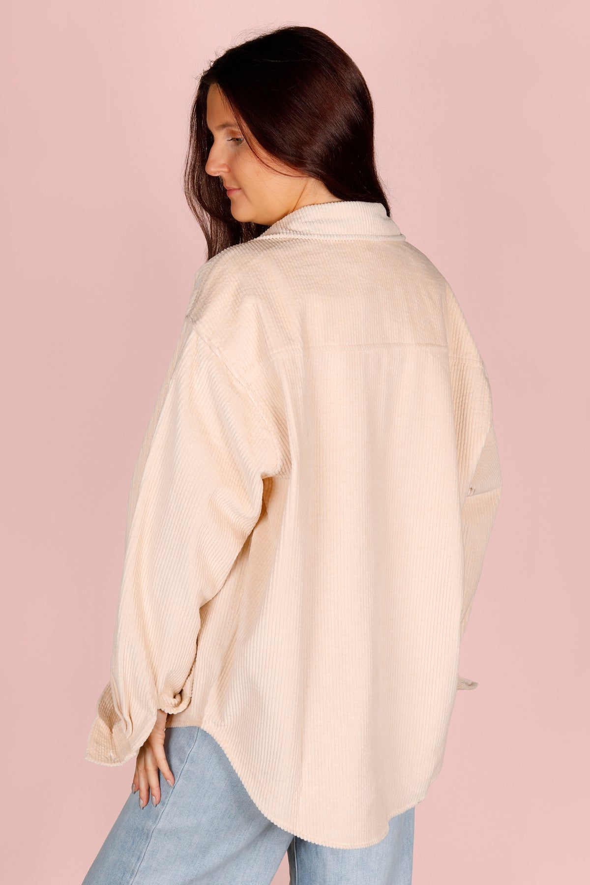 Hannah Cream Corduroy Shacket - FINAL SALE