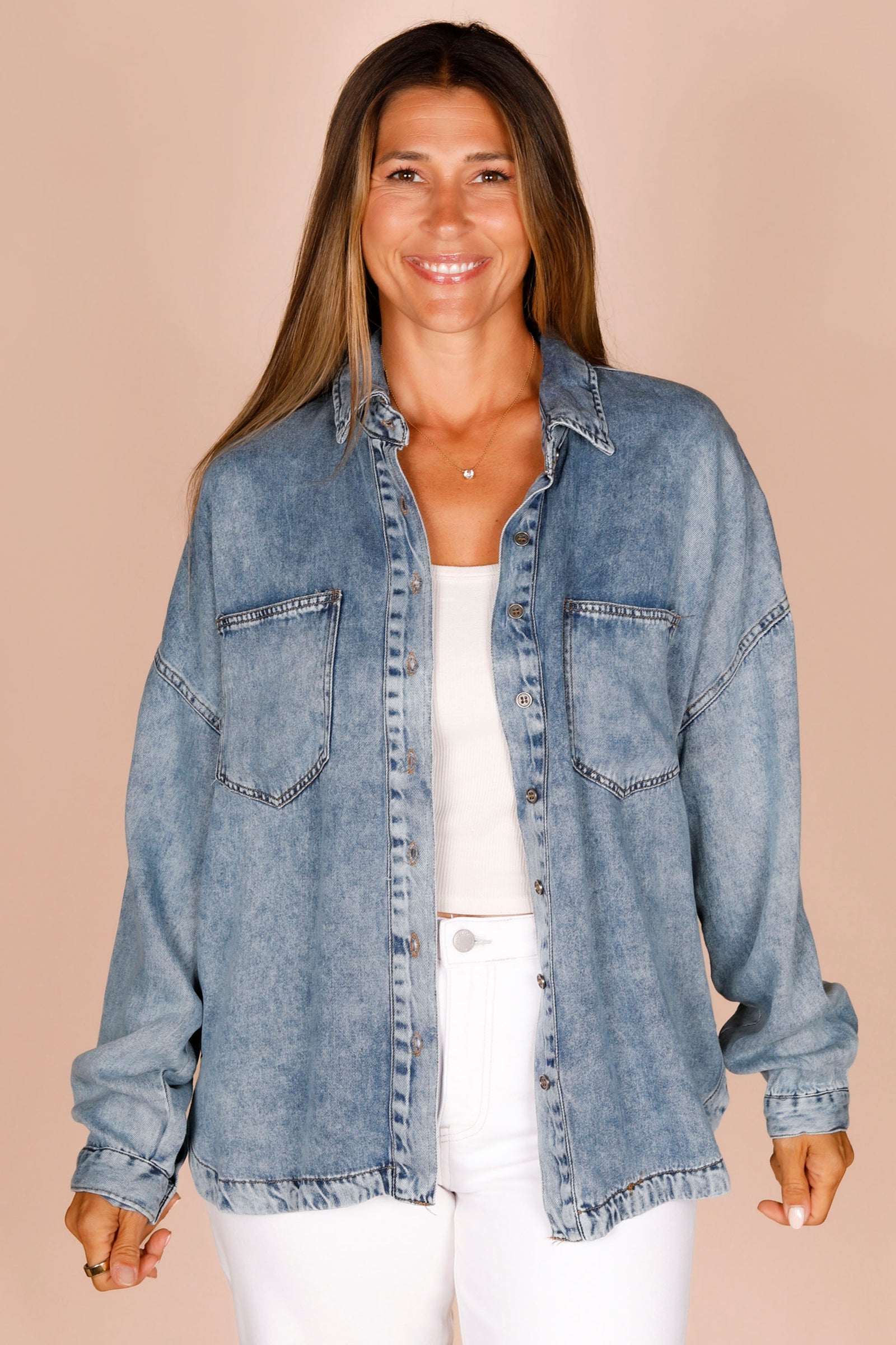Chelsea Washed Chambray Top