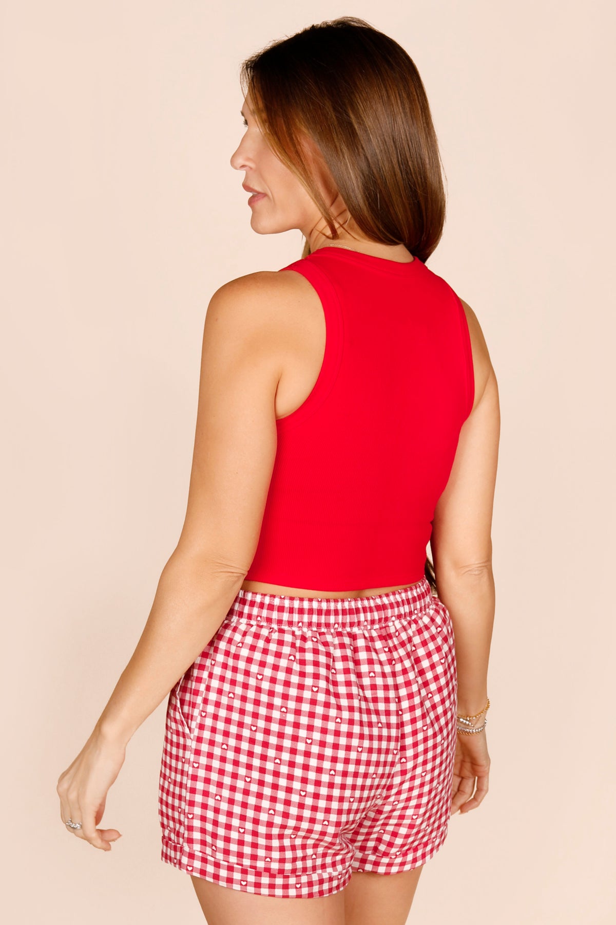 Red Gingham Heart Boxer Short - FINAL SALE
