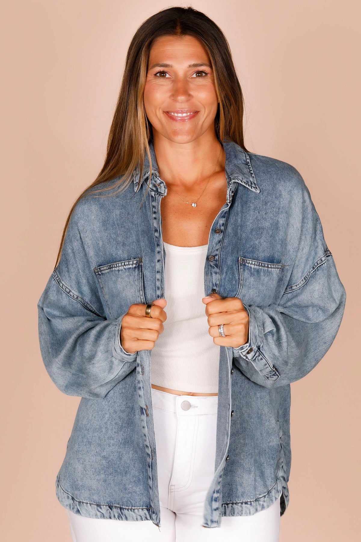 Chelsea Washed Chambray Top