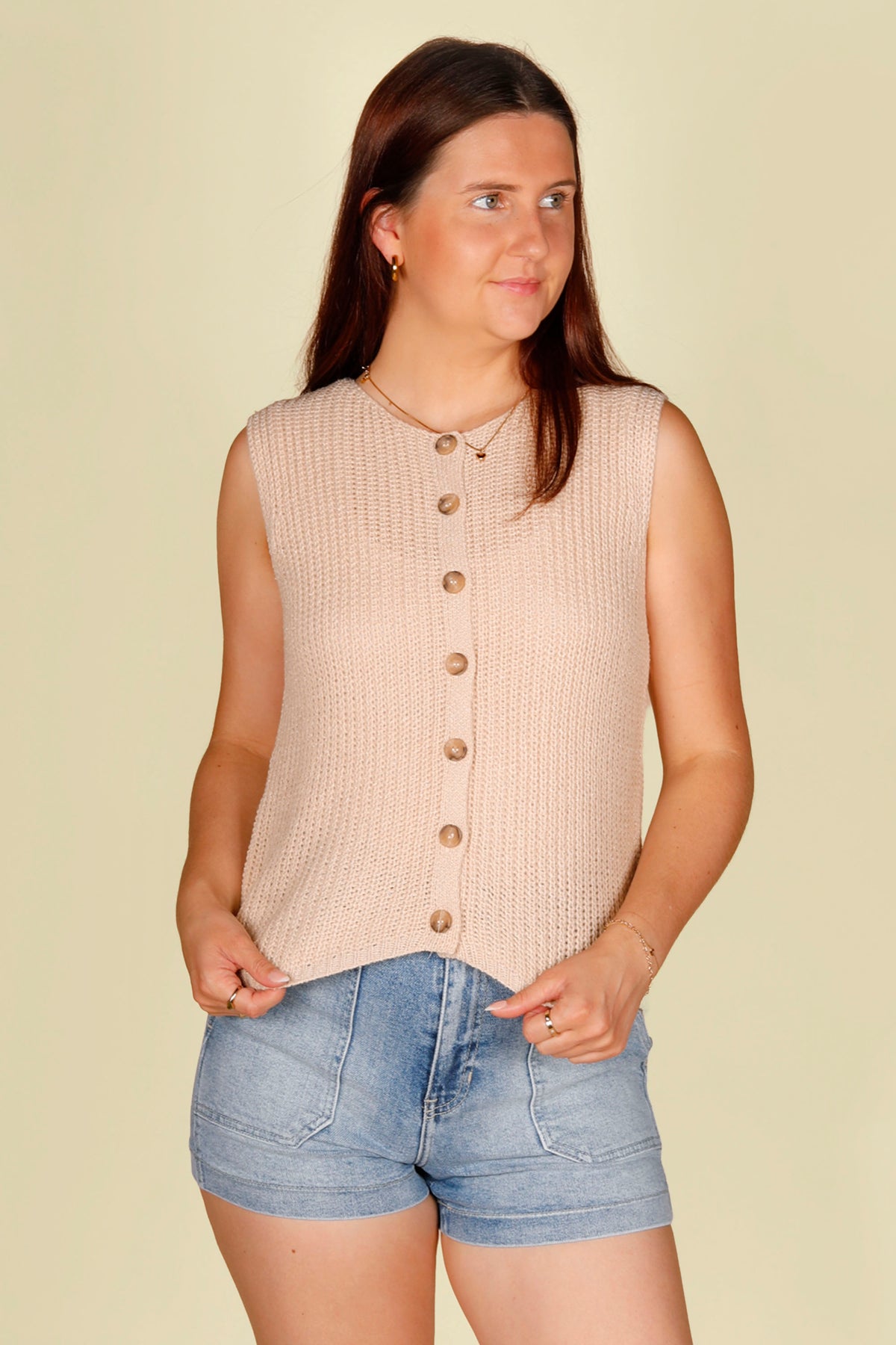 Estella Khaki Knit Tank