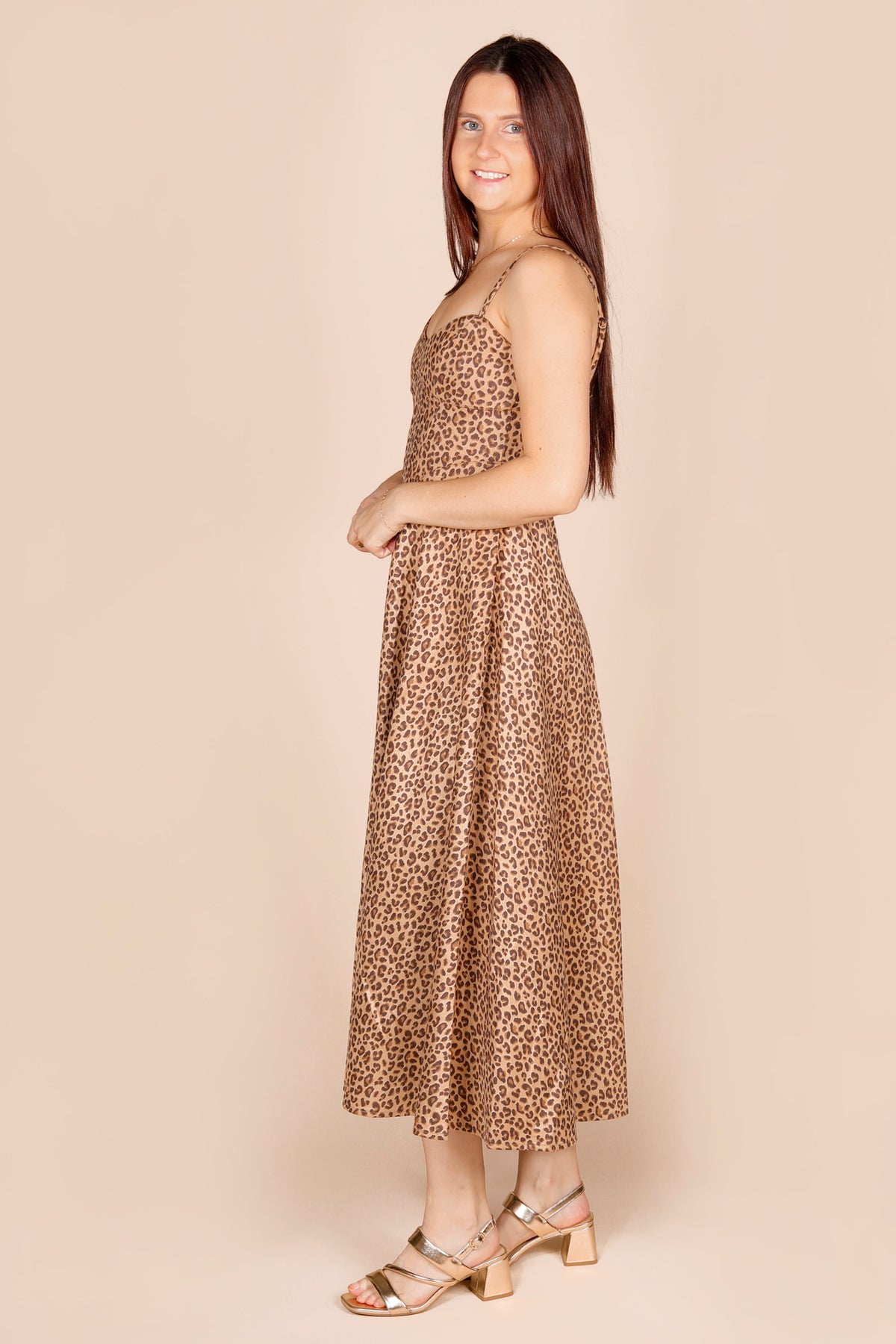 Leopard Suede Corset Midi Dress - FINAL SALE