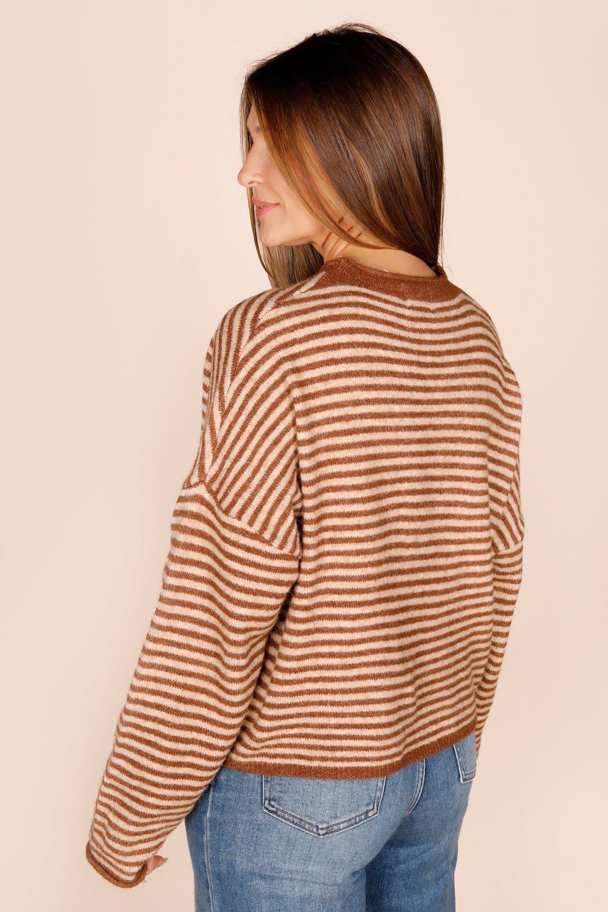 Piper Brown Mini Striped Cardigan - FINAL SALE