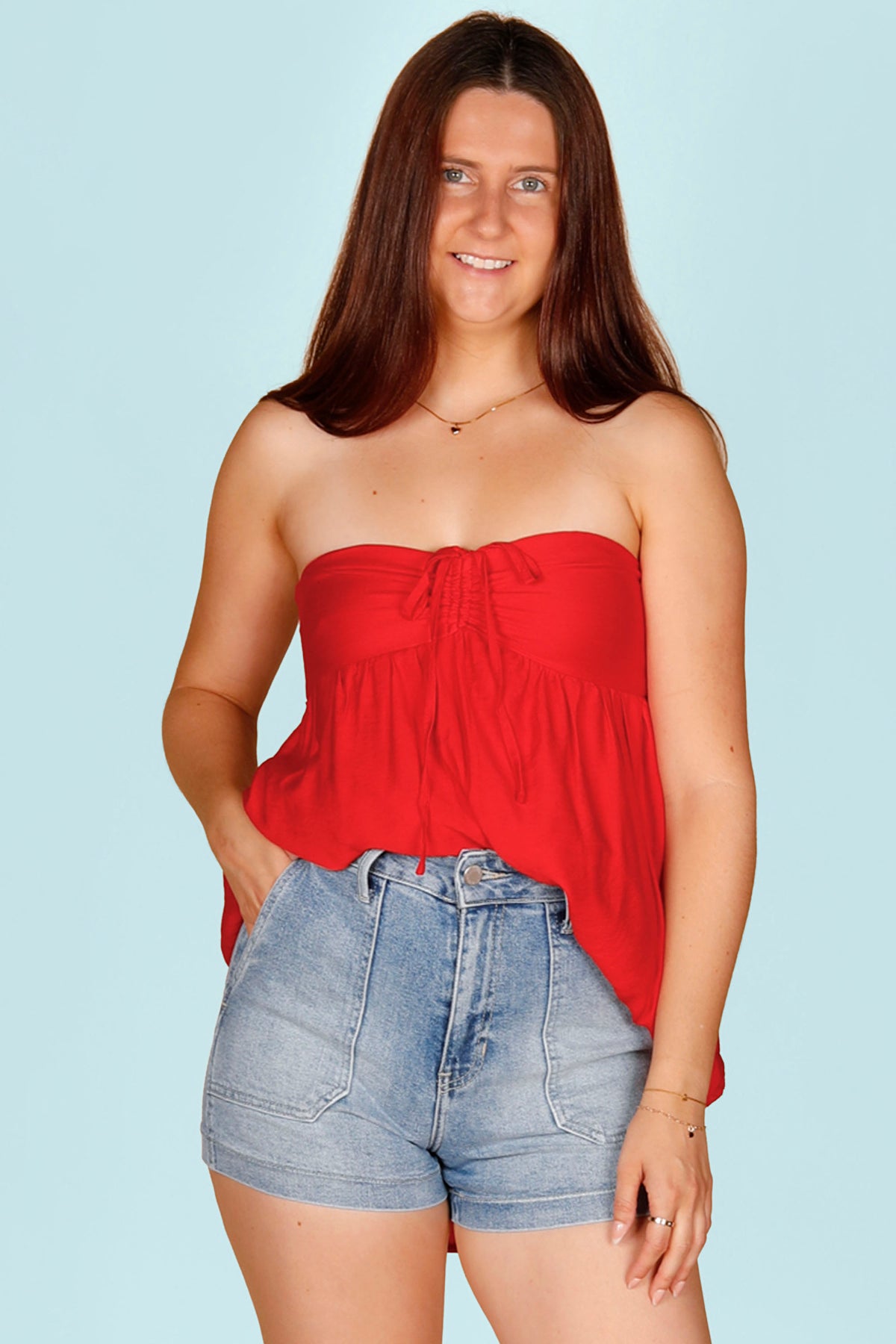 Justine Red Tunic Dress