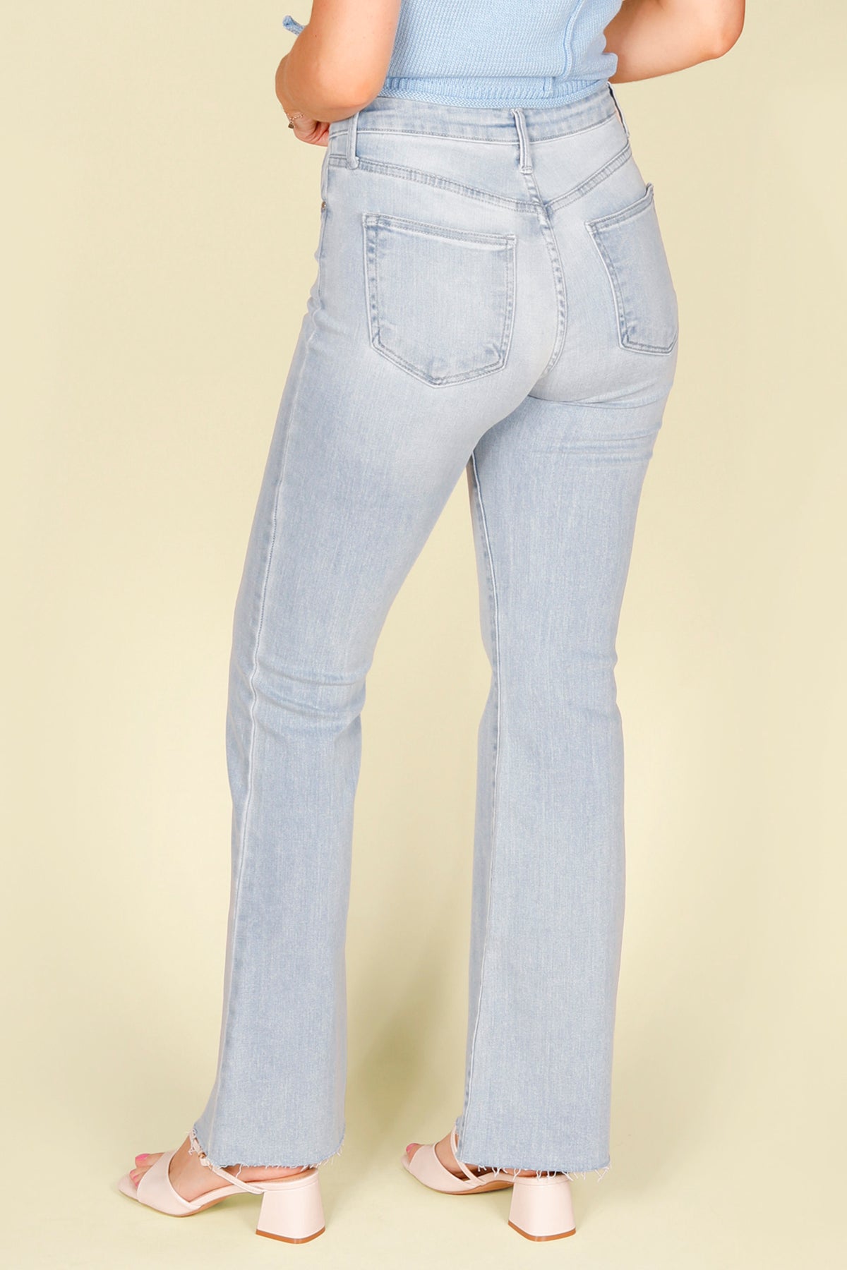 High Rise Scissor Cut Flare Denim