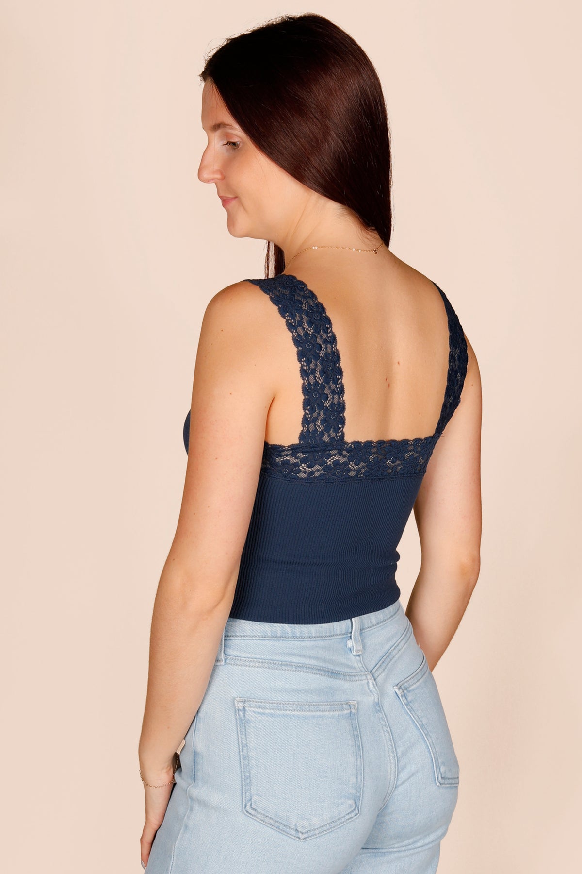 Navy Lace Cami