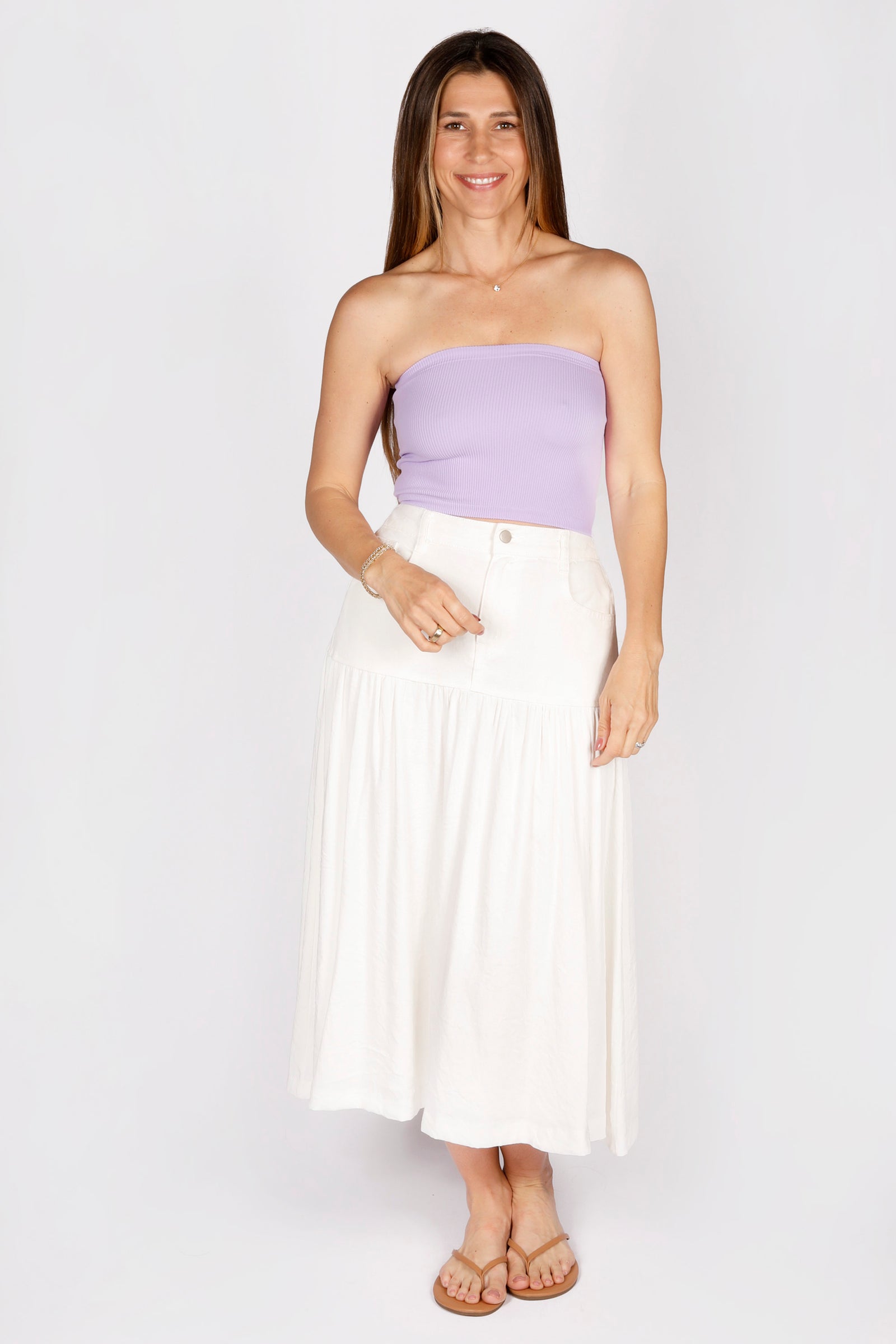 Natalie Denim & Linen Skirt - FINAL SALE