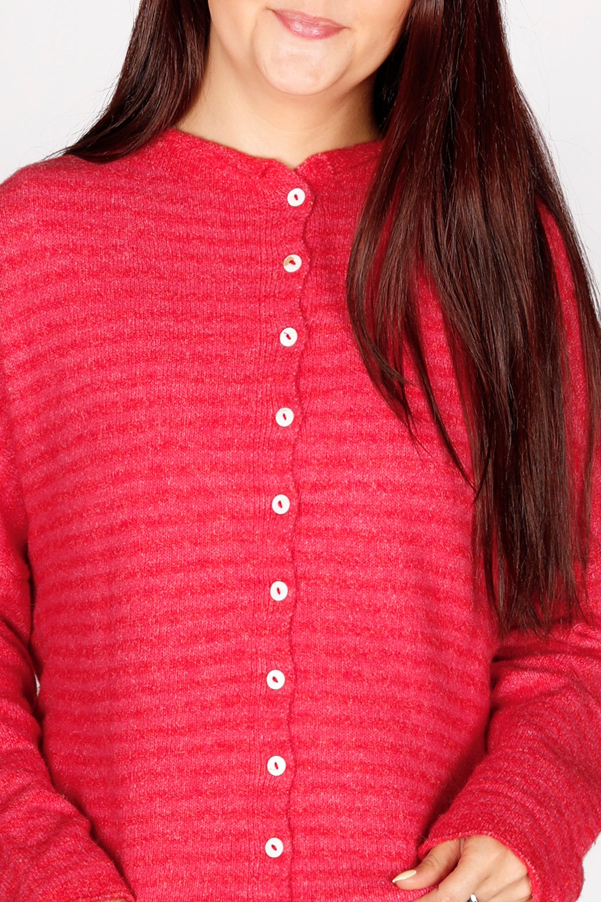 Piper Cherry Red Striped Cardigan