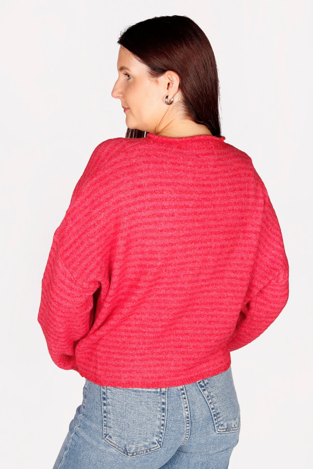 Piper Cherry Red Striped Cardigan