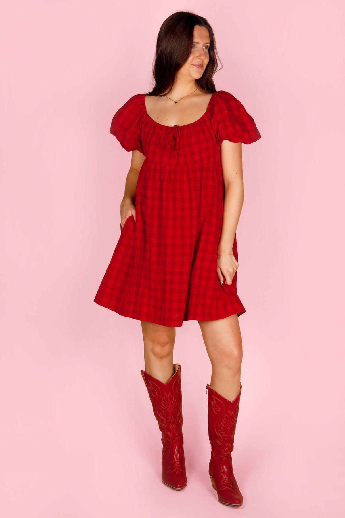 Red Plaid Mini Dress - FINAL SALE