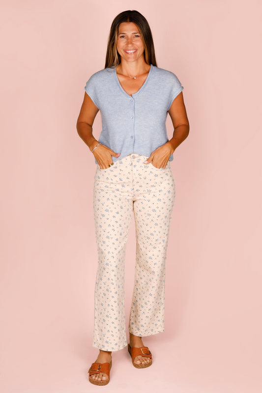 Floral Vintage Straight Leg Denim - FINAL SALE