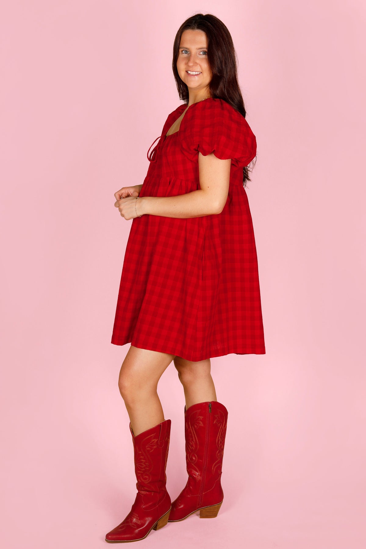 Red Plaid Mini Dress - FINAL SALE
