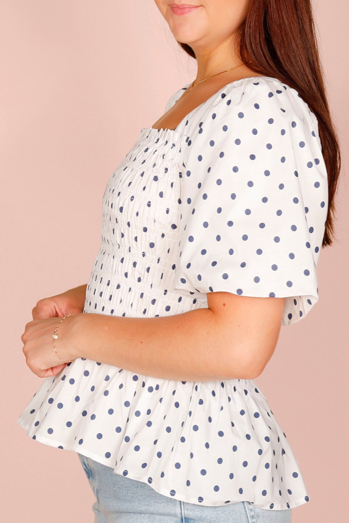 Sherry Polka Dot Peplum Top