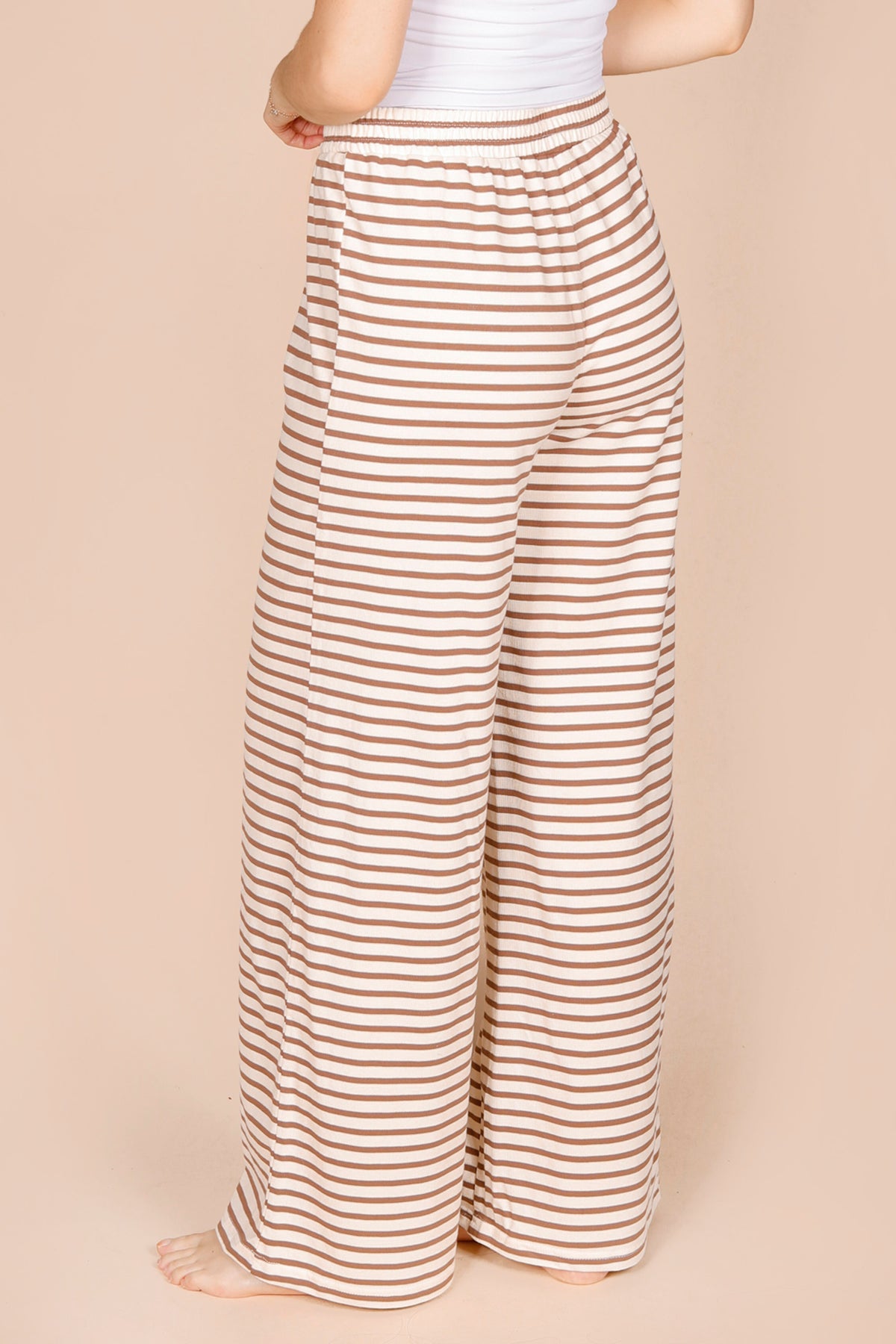 Rhoda Cream &amp; Brown Striped Pants