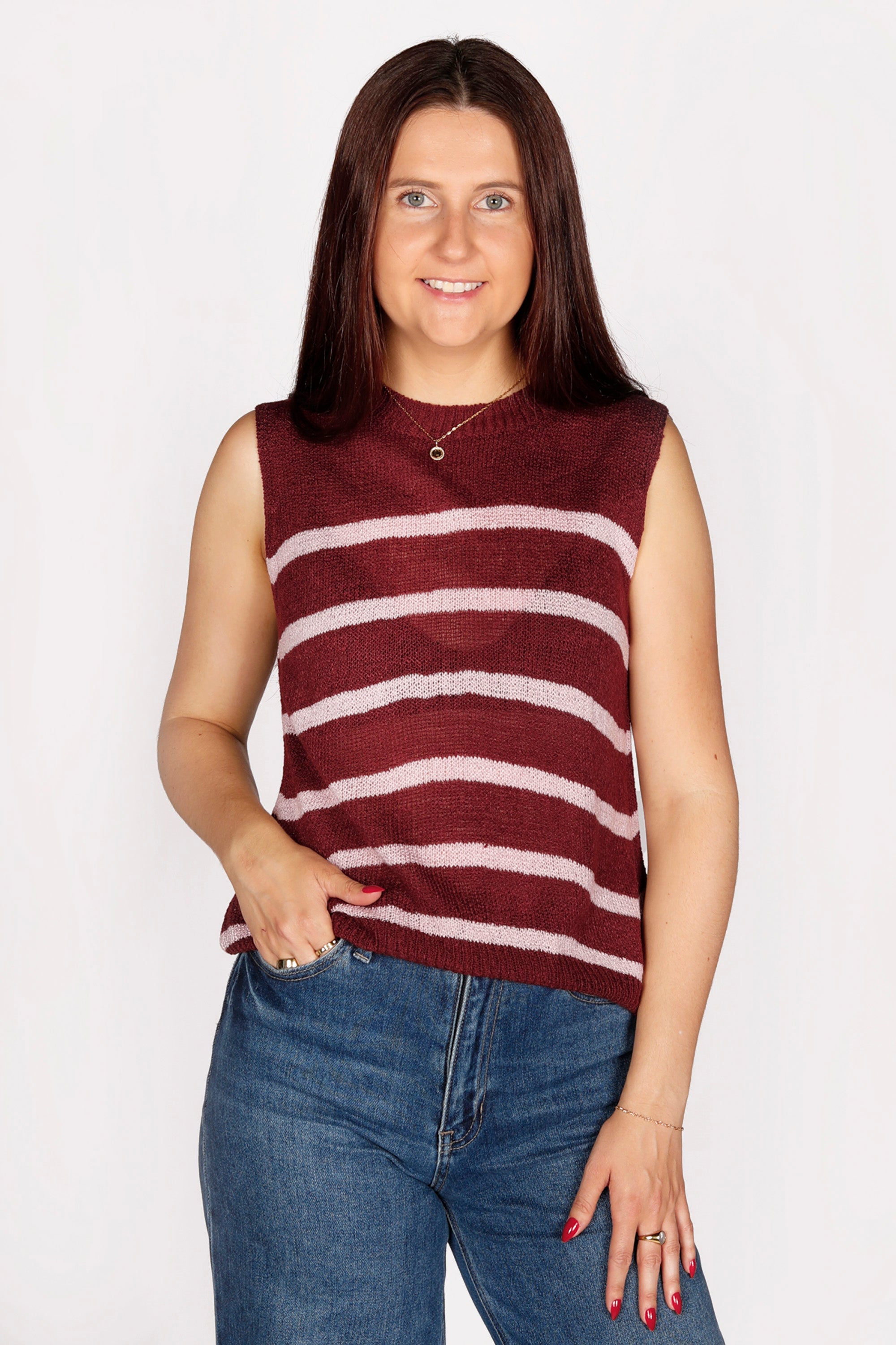 Leah Striped Knit Top
