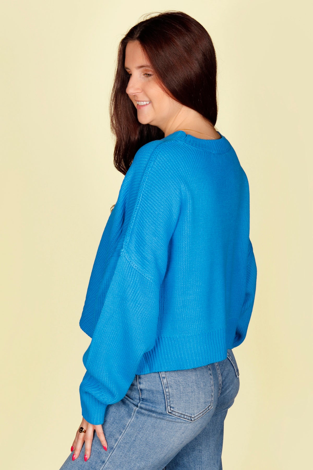 Ocean Blue Cropped Sweater