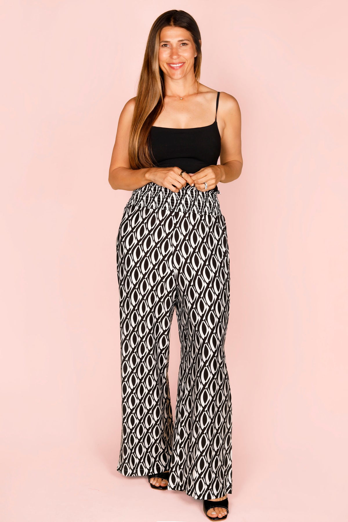 Dinara Black &amp; White Flowy Pant