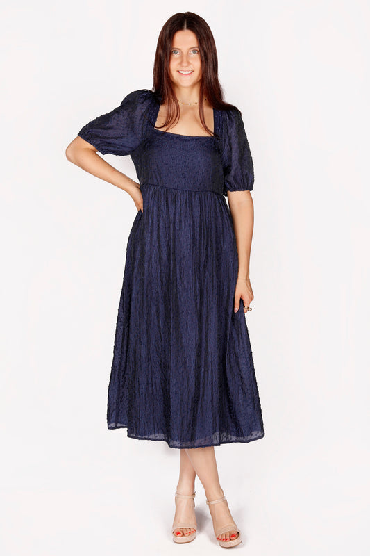 Maria Navy Midi Dress - FINAL SALE