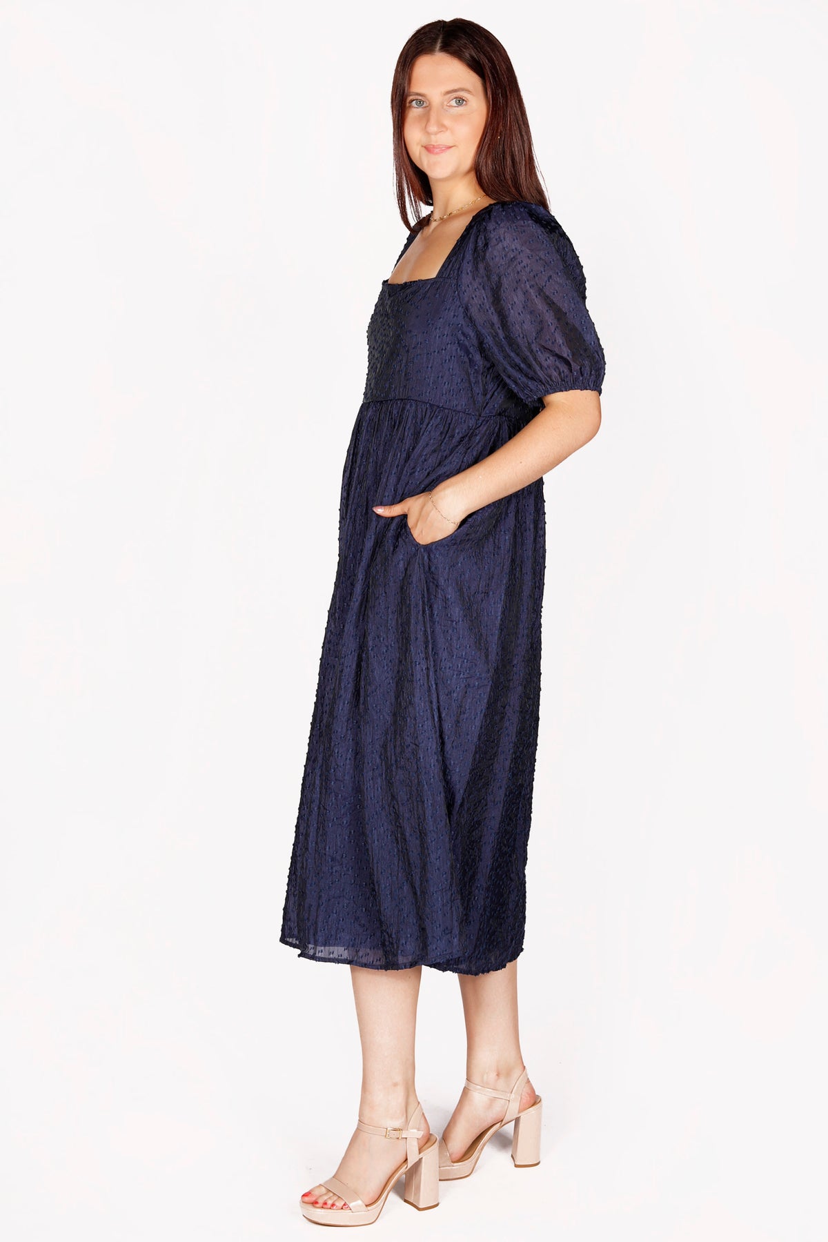 Maria Navy Midi Dress - FINAL SALE