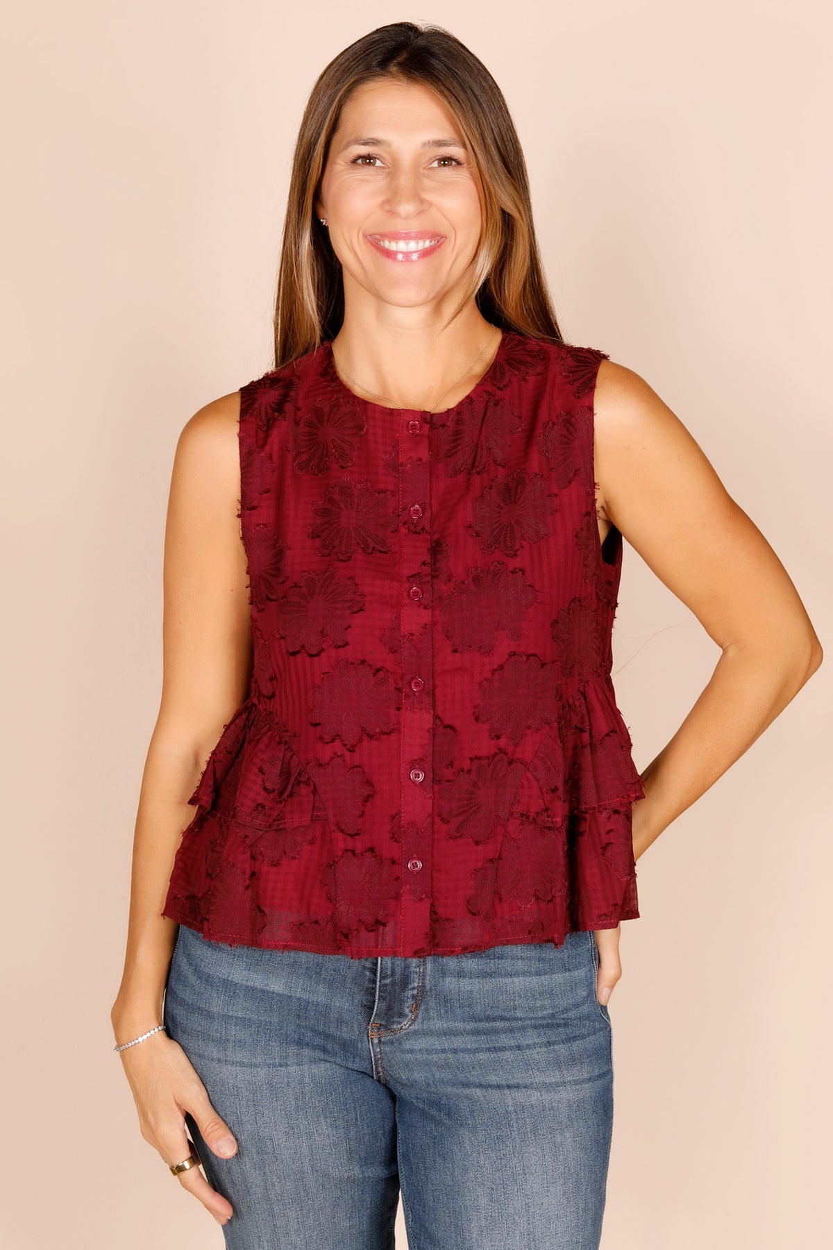 Ellie Burgundy Top