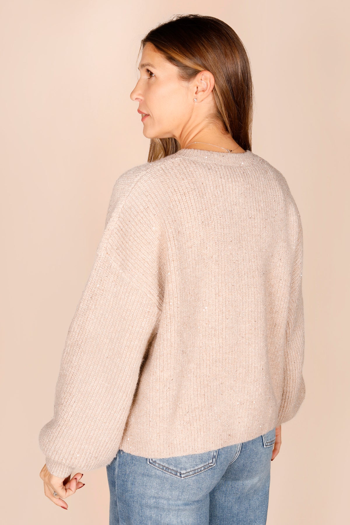 Shiloh Tan Sequined Cardigan