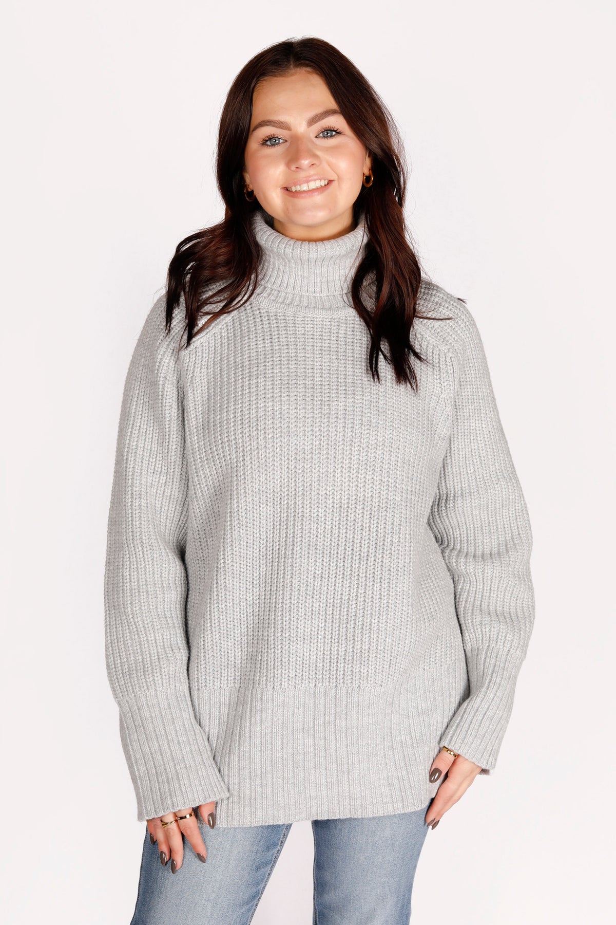 Lona Grey Turtleneck Sweater - FINAL SALE