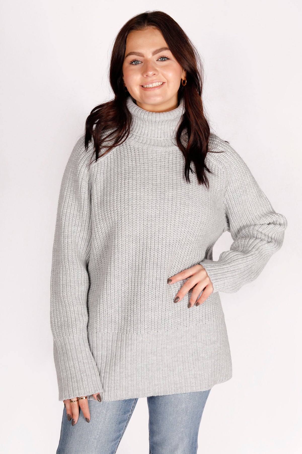Lona Grey Turtleneck Sweater - FINAL SALE