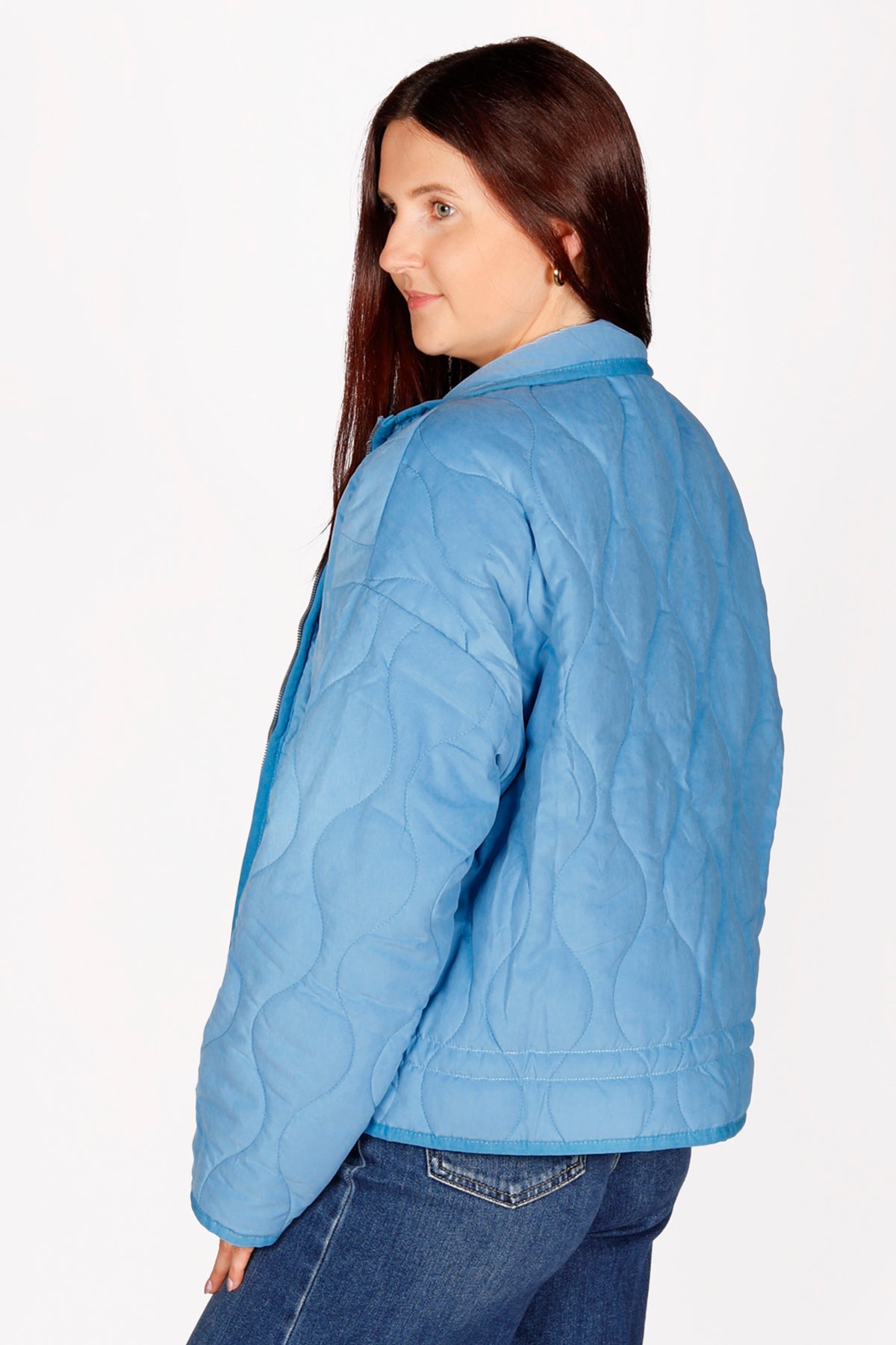 Isla Pale Blue Quilted Jacket - FINAL SALE
